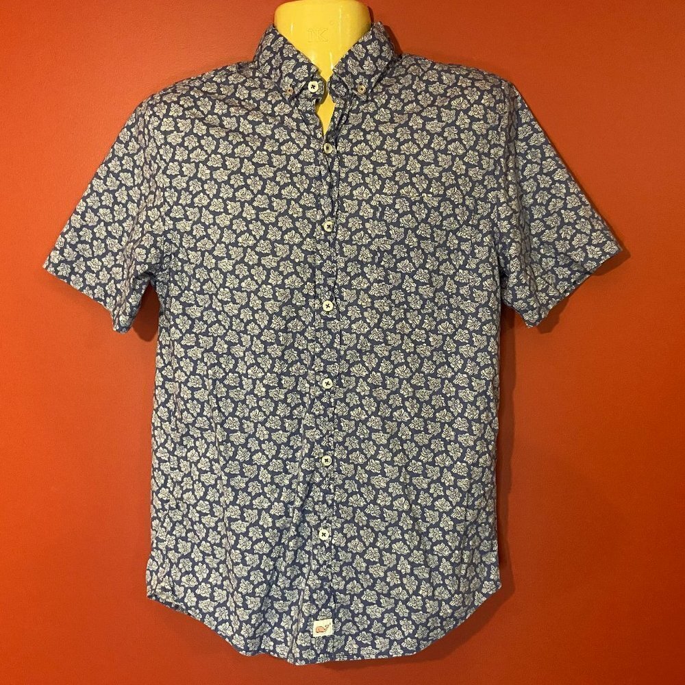 Vineyard Vines Men's Blue Floral Sketch Murray Shirt - Size Small